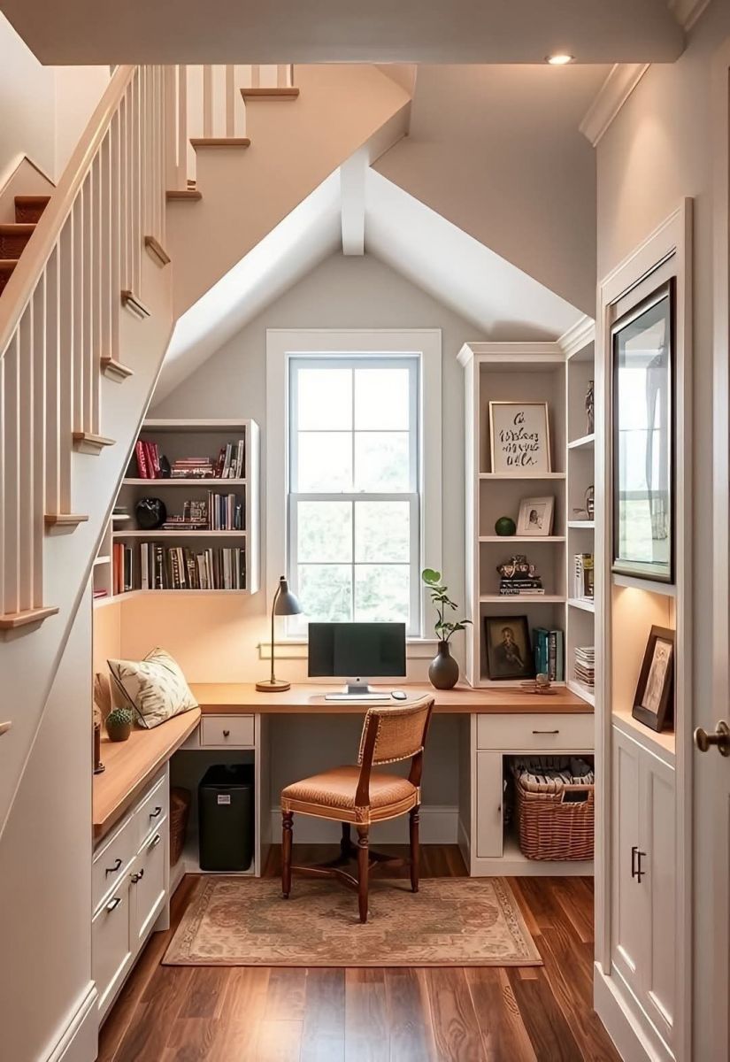 ban hoc duoi gam cau thang 